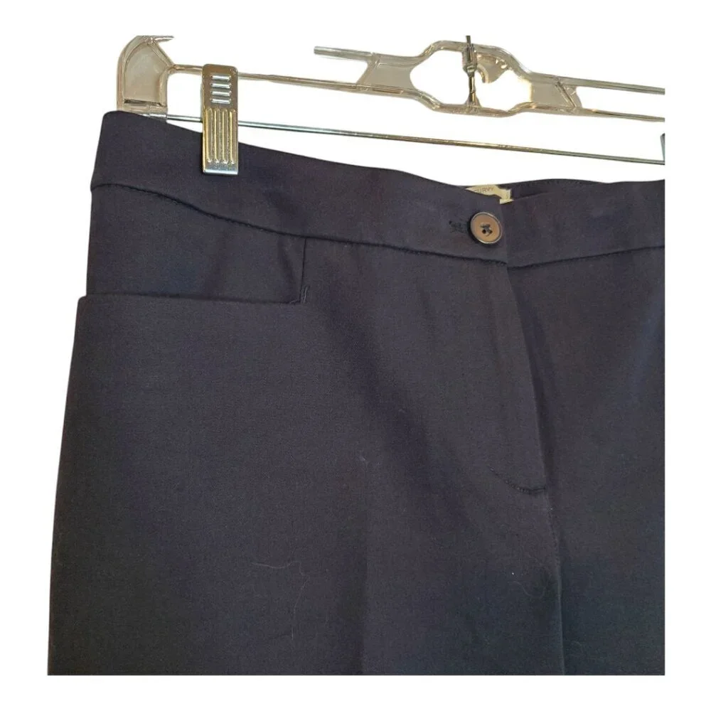 TALBOTS PETITES SZ 6P Curvy Cropped Black Flat Front Mid-rise Dress Trouser Pant - Picture 4 of 8